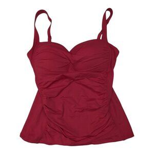 Sea Level Swim Australia Tankini Top Eco Twist Front Red Convertible Women US 10